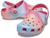 Crocs | Classic Clog - Seasonal Graphic (Little Kid/Big Kid), 颜色Hyper Pink/Multicolor Dip