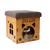 颜色: light wood, Pet Life | Pet Life  'Kitty Kallapse' Collapsible Folding Kitty Cat House Tree Bed Ottoman Bench Furniture