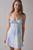 颜色: Blue Multi, Kimchi Blue | Kimchi Blue Slip It On Tie-Back Satin Mini Dress