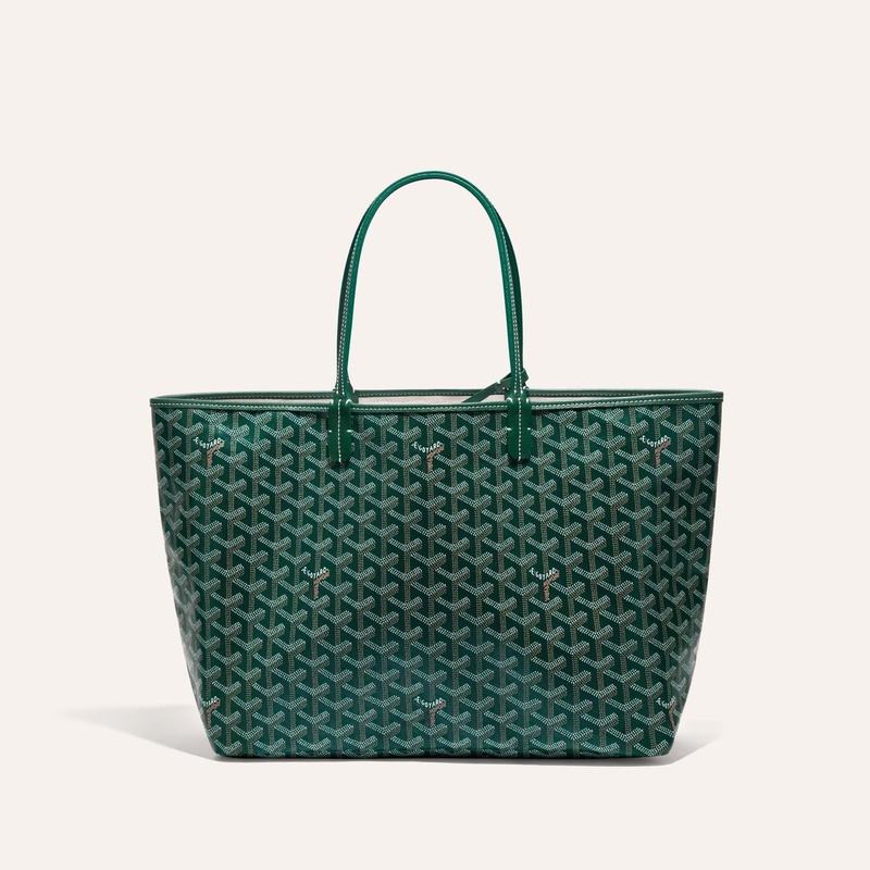 颜色: 绿色, Goyard | 高雅德 Saint Louis PM男女黑色帆布/小牛皮手提包 STLOUIPMLTY01CL03P（十色可选）
