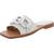 商品Marc Fisher | Marc Fisher Womens Rosely Leather Slip On Slide Sandals颜色Ivory Leather