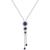 颜色: Sapphire, Macy's | Sapphire (3/4 ct. t.w.) & Diamond (1/6 ct. t.w.) Triple Halo Lariat Necklace in Gold-Plated Silver, 16" + 2" extender (Also in Ruby & Emerald)