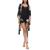 color Black, Flora Nikrooz | Adalynn Wrap Robe, Cami & Shorts Travel Pajama Set