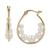 商品第1个颜色Gold Over Silver, Macy's | Cultured Freshwater Pearl (3-6mm) Hoop Earrings in 14k Gold-Plated Sterling Silver