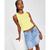 color Sunflower, Calvin Klein | Sleeveless Cropped Henley
