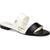 color Black/White, Calvin Klein | Calvin Klein Womens Elliana Croc Embossed Embossed Color Block Flat Sandals