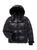 颜色: JET NOIR, S13 | Girl's Faux Fur Trim Down Puffer Jacket