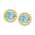 商品第9个颜色Aqua/Yellow Gold, Macy's | Opal Stud Earrings (1/3 ct. t.w.) in 10k Gold (Also in Amethyst, Citrine, Rhodolite Garnet, Aquamarine, Opal & Blue Topaz)