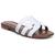 颜色: White Leather, Sam Edelman | Sam Edelman Womens Bay Cut-Out Slip On Slide Sandals