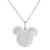商品Disney | Mickey Mouse Cubic Zirconia Initial Pendant 18" Necklace in Sterling Silver颜色U