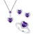 商品第2个颜色AMETHYST, Macy's | 3-Pc. Set Amethyst (3-1/3 ct. t.w.) & Lab-Created White Sapphire (3/4 ct. t.w.) Heart Pendant Necklace, Ring, & Stud Earrings in Sterling Silver (Also in Additional Gemstones)