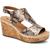 商品Style & Co | Style & Co. Womens Ferann Padded Insole Cork Wedge Sandals颜色BW Snake Smooth