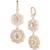 颜色: Gold, MARCHESA | Gold-Tone Crystal & Imitation Pearl Flower Double Drop Earrings