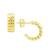 商品Essentials | And Now This High Polished Puff Ribbed C Hoop Post Earring in Silver Plate or Gold Plate颜色Gold-Tone