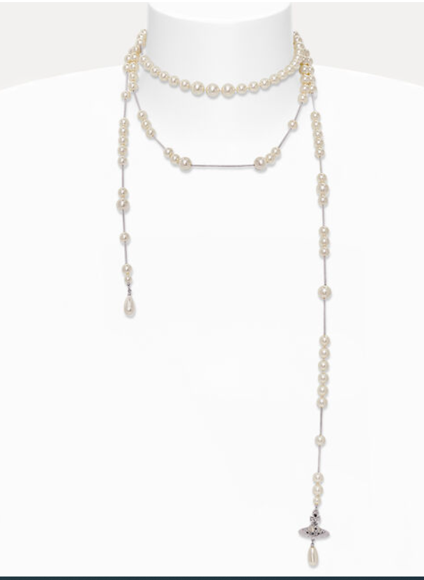 颜色: PLATINUM, Vivienne Westwood | Vivienne Westwood Broken pearl necklace