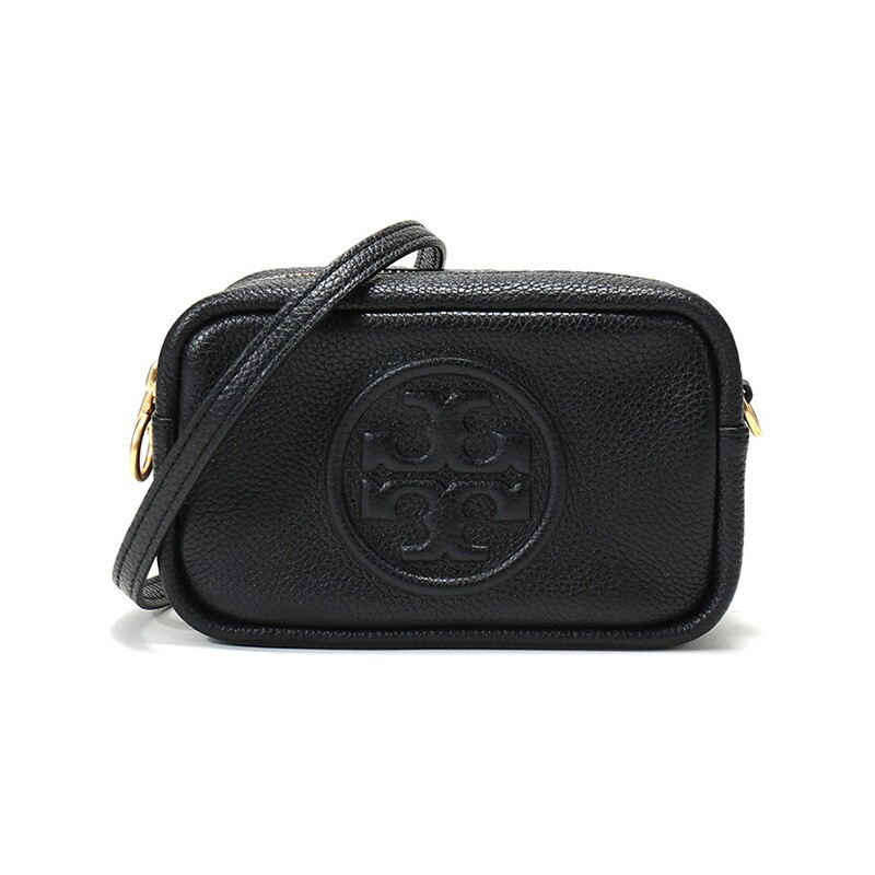 color 黑色, Tory Burch | 托里·伯奇TORY BURCH 奢侈品TB女包PERRY系列黑色皮质单肩斜挎包手拿包纯色多色礼物送女友（约18*11*7cm） 55691-001