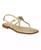 颜色: Gold, GUESS | Women's Rainey Logo Sqaure Toe T-Strap Flat Sandals