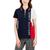 商品Tommy Hilfiger | Women's Colorblocked Logo Zip Polo Shirt颜色Sky Captain Multi