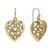 颜色: Gold, 2028 | Filigree Heart Drop Earrings