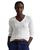颜色: White, Ralph Lauren | Women's Cable Knit Cotton V Neck Sweater