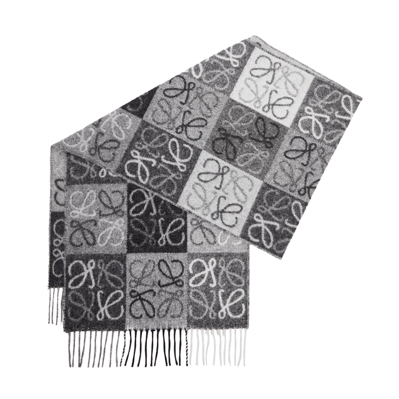 商品第4个颜色黑色/白色, Loewe | LOEWE/罗意威 Anagram 羊毛羊绒围巾