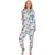 商品NYC Underground | NYC Underground Women's Printed Holiday One-Piece Hooded Pajamas颜色Turquoise Multi