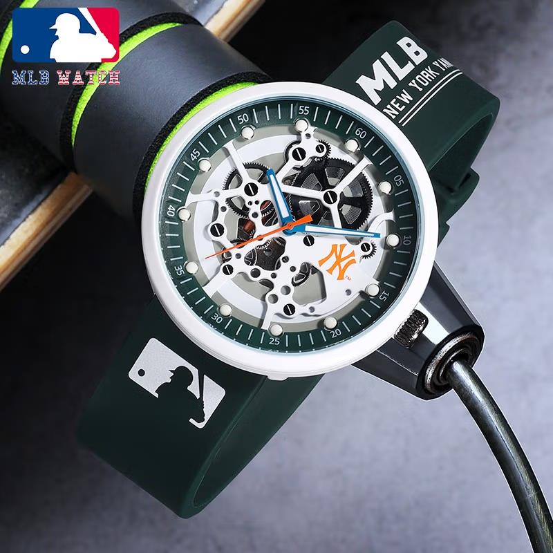 商品MLB | 时尚潮流中性学生欧美腕表镂空硅胶情侣防水石英表MLB-TP609颜色翡翠绿