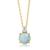 颜色: created opal, Nicole Miller | 18k Yellow Gold Overlay over Sterling Silver Round Gemstone Pendant Necklace with CZ Accents on 18 Inch Adjustable Chain