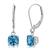 颜色: londen blue topaz, MaxColor | Solid 10K White Gold Cushion Cut Dangle Gemstone Leverback Earrings