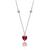 颜色: ruby red, GigiGirl | Teens Sterling Silver White Gold Plated with Colored Cubic Zirconia Heart Necklace