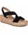 颜色: Black Fabric, LifeStride | Women's Odette Square Open Toe Wedge Sandals