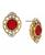 颜色: Red, 2028 | Crystal Filigree Button Earrings