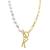 ADORNIA | 14k Gold-Plated Paperclip Chain & Mother-of-Pearl Initial F 17" Pendant Necklace, 颜色Letter K