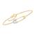 商品Ross-Simons | Ross-Simons Diamond Safety Pin Cable Chain Bracelet in 18kt Gold Over Sterling颜色7.5 in