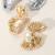 颜色: gold, FASHNZFAB | Pearl Trimmed Fan Clip On Earrings