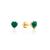 颜色: yellow gold created emerald, MAX + STONE | 14K White or Yellow Gold 3 Prong Heart Shape Gemstone Stud Earrings