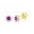 商品第1个颜色Ruby, Simona | Ruby/ Sapphire and Diamond Round Stud Earrings with 14kt Yellow Gold