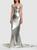 GIUSEPPE DI MORABITO | Laminated Jersey Strapless Long Dress, 颜色Silver