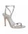 颜色: Silver Mirror Metallic, GUESS | Women's Miamy Open Toe Chain Detail Stiletto High Heel Sandals