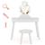 颜色: white, Hivvago | Kids Vanity Set with Lighted Mirror with Adjustable Brightness and Large Drawer-White