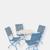 颜色: Blue, Sunnydaze Decor | 5-Piece Patio Bistro Furniture Set Wooden Folding Outdoor Table Blue Chairs