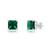 颜色: created emerald, MAX + STONE | 14k White Gold Solitaire Princess-Cut Gemstone Stud Earrings (7mm)