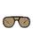 color DARK HAVANA BROWN MIRROR, Fendi | Logo Pilot Mask Sunglasses