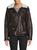 商品Michael Kors | Faux Fur & Faux Leather Moto Jacket颜色BROWN