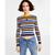 商品Tommy Jeans | Women's Cotton Striped Ribbed Sweater颜色Sunflower Multi