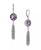 颜色: Purple, 2028 | Round Crystal Tassel Drop Earrings