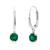 商品第9个颜色created emerald, Nicole Miller | 10k White or Yellow Gold Cushion Cut 5mm Gemstone Dangle Lever Back Earrings with Push Backs