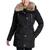 商品Michael Kors | Women's Faux-Fur-Collar Hooded Down Puffer Coat, Created for Macy's颜色Black