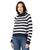 商品Tommy Jeans | Mock Neck Stripe Sweater颜色Sky Captain/Ivory