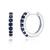 颜色: white gold blue sapphire, MaxColor | Solid 10k Yellow or White Gold 12mm Gemstone Hoop Huggie Earrings